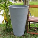 Ver imagem 4 de Kit 2 Vaso Planta 75x50 Redondo Cônico Polietileno BGPLASTICOS MARROM CAFE 003