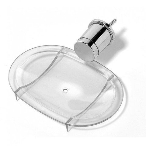Saboneteira Unic Suporte Cristal Cinza Ouro Fino