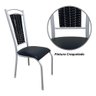 Kit 6 Cadeiras Cozinha Aço Tubolar Confortável Jantar Preto e Branco Tecido Liso - 6