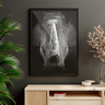 Quadro Rinoceronte Preto e Branco Moldura e Vidro Preta - 2
