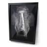 Quadro Rinoceronte Preto e Branco Moldura e Vidro Preta - 1