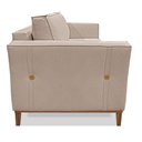 Ver imagem 6 de Kit 2 Poltronas e Sofá Living 2 Lugares 1,90m Vega Linho Areia Pés Castanho - Pallazio