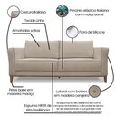 Ver imagem 7 de Kit 2 Poltronas e Sofá Living 2 Lugares 1,90m Vega Linho Areia Pés Castanho - Pallazio
