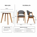 Ver imagem 3 de Conjunto Mesa Freijó 90cm & 4 Cadeiras Zara Design Sofisticado