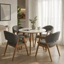 Ver imagem 1 de Conjunto Mesa Freijó 90cm & 4 Cadeiras Zara Design Sofisticado