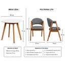 Ver imagem 3 de Conjunto Mesa Freijó 90cm & 4 Cadeiras Lithi Design Sofisticado