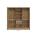 Ver imagem 4 de Guarda Roupa 3 Portas de Correr e 2 Gavetas M570 Flex Canela/canela ou Off White - Kappesberg