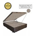 Ver imagem 1 de Base Box Baú Viúva Luxo Blindado NK Camas Suede Marrom 41x128x188