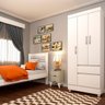 Conjunto Quarto de Solteiro Guarda-Roupa 3 Portas com Cama e Mesa de Cabeceira Tcil Móveis - 2
