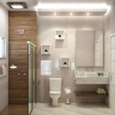 Ver mais imagens de Assento Tampa Vaso Sanitário Oval Almofadado Branco + Kit Para Banheiro 5 Peças Cromado