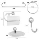 Ver imagem 4 de Assento Tampa Vaso Sanitário Oval Almofadado Branco + Kit Para Banheiro 5 Peças Cromado