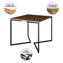 Ver imagem 3 de Conjunto de Mesa Industrial Base Preta Tampo Quadrado 90cm Amêndoa 4 Poltronas Estofadas Vermelho