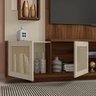 Home para TV com Porta em Palha Sintética Petra Havana Off White - 3