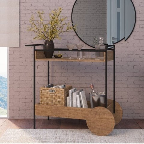 Carrinho Chá/Bar Industrial Steel Quadra