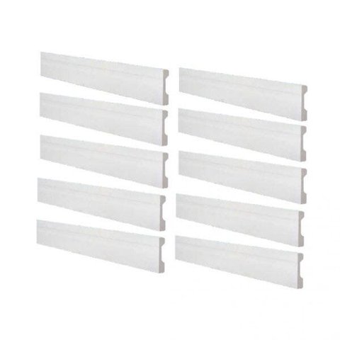 Kit Rodapé de Poliestireno 10 Barras Frisadas de 11CMX2,44m Rende 24,4 Metros FB11 Gart Branco Nmc Pisos