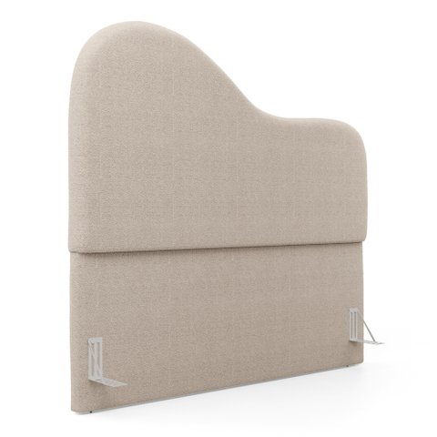 Cabeceira Orgânica Cama Box Queen Size Sea 160cm com Frame Bouclé Bege - Desk Design