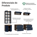 Ver imagem 5 de Estante Sala de Estar com Rack + Cristaleira 230cm Rustic/azul Vik Madesa 01