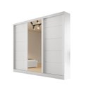 Ver imagem 1 de Guarda-roupa solteiro espelho 4 gavetas 2,21m - Capri-Branco - Bianchi Móveis