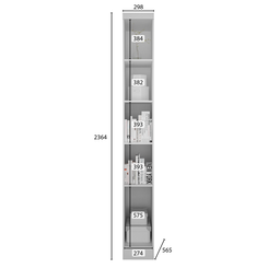 Modulado Completo de Canto Solteiro 5 Portas 6 Gavetas - Linea-branco - Móveis Novo Horizonte - 4