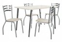Ver imagem 2 de Conjunto Sala de Jantar Mesa com 4 Cadeiras Estofadas Cromado 836 Kappesberg Crome Cromado/nude
