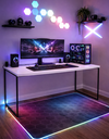 Ver imagem 1 de Mesa Gamer Diretor Pés de Ferro Computador Setup Gamer 150x60cm - JM3 Móveis:Branco/Preto