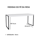 Ver imagem 4 de Mesa Gamer Diretor Pés de Ferro Computador Setup Gamer 150x60cm - JM3 Móveis:Branco/Preto