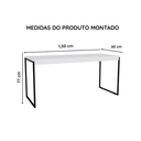 Ver imagem 5 de Mesa Gamer Diretor Pés de Ferro Computador Setup Gamer 150x60cm - JM3 Móveis:Branco/Preto
