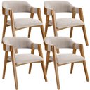 Ver imagem 1 de Kit 04 Cadeiras para Sala de Jantar e Estar Living Estofada Suran L02 Bouclê Creme - Lyam Lyam Decor