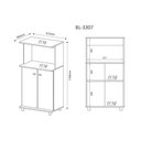 Ver imagem 2 de Balcão de Escritório Multiuso BL-3307 c/ 2 Portas e Nicho p/ Microondas 60cm Branco - Tecno Mobili