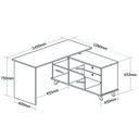 Ver imagem 4 de Escrivaninha Retrô em L Mesa Escritório e Home Office com 2 Gavetas e 5 Nichos Gold