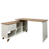 Escrivaninha Retrô em L para Escritório e Home Office com 2 Gavetas e 5 Nichos Gold - 3