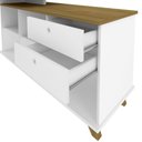 Ver mais imagens de Escrivaninha Retrô em L Mesa Escritório e Home Office com e Gold 2 Gavetas 5 Nichos 145cm Branco Art