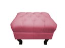 Ver imagem 3 de Kit Poltrona Decorativa Julia + Puff Luis Xv Suede Rosa Pés Madeira Ms Decor