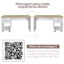 Ver imagem 7 de Escrivaninha Mesa Escritório Retrô 2 Gavetas Sky Home Office