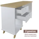 Ver imagem 6 de Escrivaninha Mesa Escritório Retrô 2 Gavetas Sky Home Office
