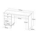 Ver imagem 4 de Escrivaninha Mesa Escritório Retrô Sky Home Office 2 Gavetas 135cm Olmo e Branco Artany