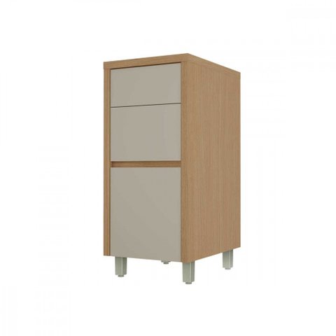 Balcão 3 Gavetas Nesher Condessa 40cm MDF Carvalho-Greige