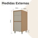 Ver imagem 3 de Balcão 3 Gavetas Nesher Condessa 40cm MDF Carvalho-Greige