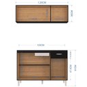 Ver imagem 4 de Armário Aéreo com Balcão Gabinete de Pia 120cm sem Tampo Classic P11 Preto - Mpozenato