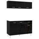 Ver imagem 1 de Armário Aéreo com Balcão Gabinete de Pia 120cm sem Tampo Classic P11 Preto - Mpozenato