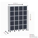 Ver imagem 2 de Roupeiro Aço Linha Light 20 Portas - GR304-20 Cinza-Azul Delrei