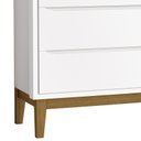Ver imagem 6 de Jogo de Quarto Infantil Guarda Roupa 3 Portas e Cômoda 3 Gavetas Classic Branco Fosco com Pés Amadei