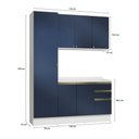 Ver imagem 3 de Armário de Cozinha Compacta 100% Mdf 170cm Branco/azul Profundo Celeste Kappesberg