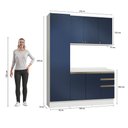Ver imagem 4 de Armário de Cozinha Compacta 100% Mdf 170cm Branco/azul Profundo Celeste Kappesberg