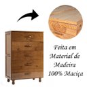 Ver imagem 4 de Cômoda 5 Gavetas 100% Madeira Rústica Pandora Imbuia Brilho