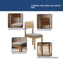 Ver mais imagens de Mesa de Jantar Ana 135cm Redonda VIDRO18MM Cinamomo Off White com Kit 4 Cadeiaras Ana Linho Prata -