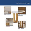 Ver imagem 4 de Mesa de Jantar Ana 135cm Redonda VIDRO18MM Cinamomo Off White com Kit 4 Cadeiaras Ana Linho Prata -