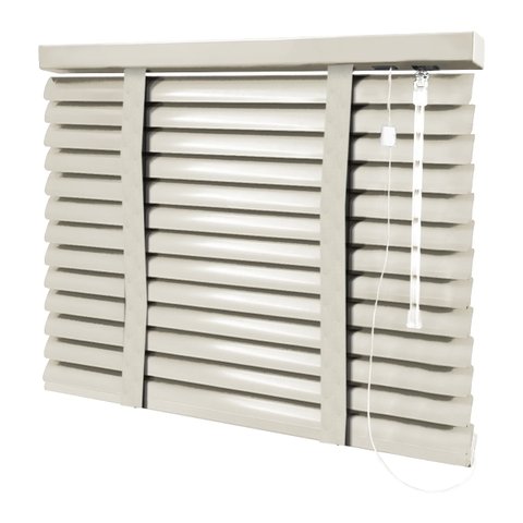 Persiana Horizontal - 1,90m Larg X 1,20m Alt - Alumínio 50mm com Fita Decorativa - Cor: Bege Claro -