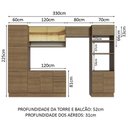Ver imagem 3 de Armário de Cozinha Completa 330cm Rustic Stella Madesa 03