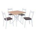 Ver imagem 3 de Conjunto de Mesa Tampo 75cm Laminado com 4 Cadeiras Ana Branco/Marrom
